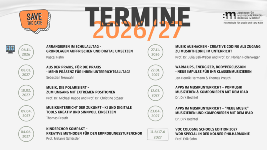 Auflistung aller Fortbildungstermine